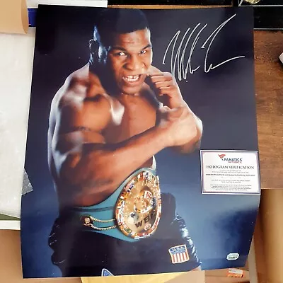 MIKE TYSON SIGNED PHOTO 16in X 20in : Original Signature For  FANATICS CERT  10D • £350