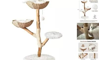 Modern Cat Tree Tower Wooden Cat Tower Heavy Duty Cat Trees For Cats Large • $302.28