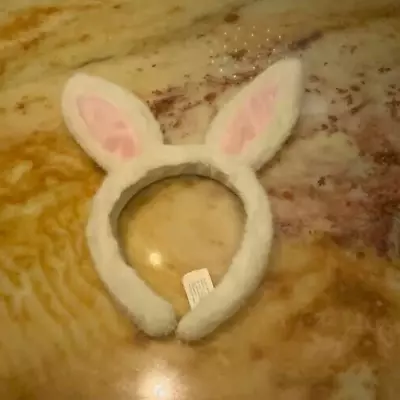 White And Pink Bunny Ear Headband • $4
