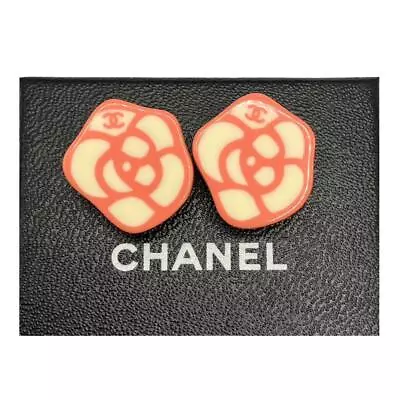 Chanel 03P Coco Mark Camellia Earrings Pink • £303.62