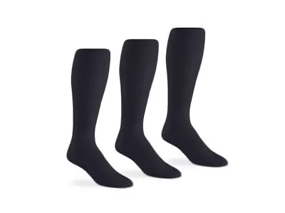 3 Pair Jefferies Socks Mens Sheer Nylon Thick-n-Thin Tall Mid Calf Dress Socks • $11.99