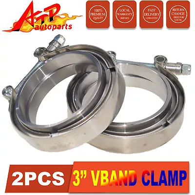 3inch V-Band Vband Clamp Stainless Steel Flange Turbo Exhaust Downpipe 76mm • $37.21