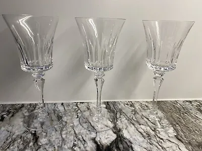 Tiffin-Franciscan -MELISSA -Water Wine Crystal Goblets SET Of 3 - 7” • $40