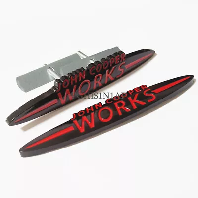 2X 3D JOHN COOPER WORKS Front Grill Rear Badge JCW Emblem Sticker 135mm For MINI • $14.99