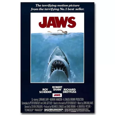 82870 Jaws Classic Movie Wall Print Poster AU • $48.35