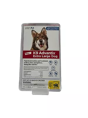 K9 ADVANTIX FLEAS & TICK Prevention For  Extra Large Dogs 7wks & Over 55 LBS • $23.50