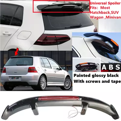 Universal Gloss Black Rear Roof Spoiler Wing W/Light Fit For VW GTI MK4 1999-05 • $86.48