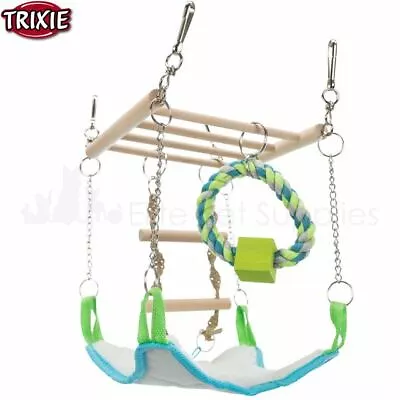 Trixie Suspension Bridge Hammock Bed Hamster Mouse Cage Nest Rope Toy • £9.95