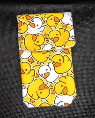 Handmade Cotton Sewn Fabric Phone Case Pouch Large Duck IPhone Samsung Motorola • £9.85