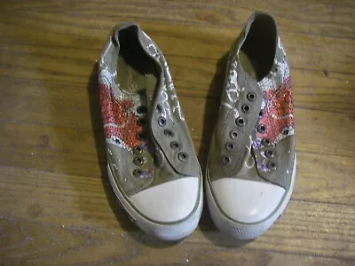 Don Ed Hardy Shoes Sneakers Unisex Size 4.5 Mens Sequins • $28