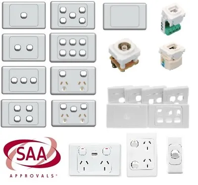 $14.99 • Buy 10 A Amp 240V Double Power Point Wall Socket Outlet GPO Light Switch Plate USB