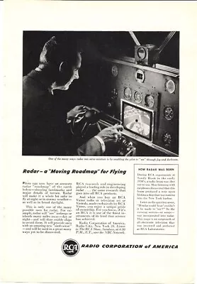 RCA Radar A Moving Roadmap Flying Radio Corporation Of America 1946 Vintage Ad • $8.50