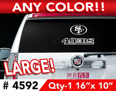 SAN FRANCISCO 49ERS SF&TXT  LARGE DECAL STICKER 16 X10  • $22.99