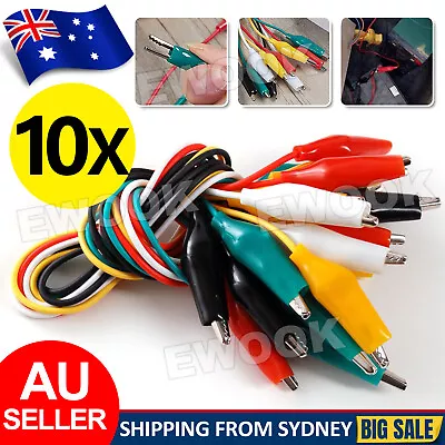 10PCS Electrical Alligator Clips Test Lead Jumper Wire Crocodile Cable Wire 2024 • $4.85