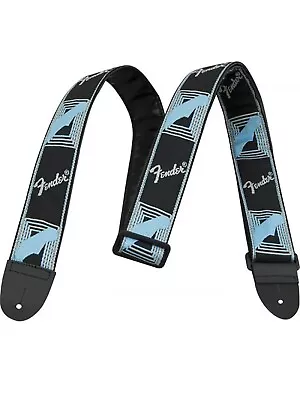 Fender 2  Monogrammed Adjustable Guitar Strap With Fender Logo Black/Grey/Blue • $11.95