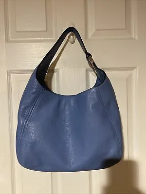 Michael Kors Fulton Large Hobo Shoulder Bag Blue Leather $398 • $129.99