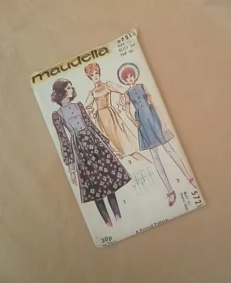 Vintage 70s Maudella 3 Dress Pattern Size 12 3 Way - Uncut • £10.99