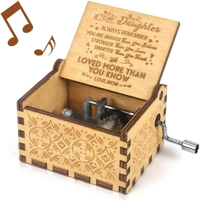 $15.30 • Buy You Are My Sunshine Music Box Gift For Daughter From Mom Vintage Wooden Engrave