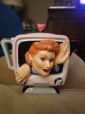 1996 RARE I Love Lucy Teapot TV 3D Pink Ceramic  • $28