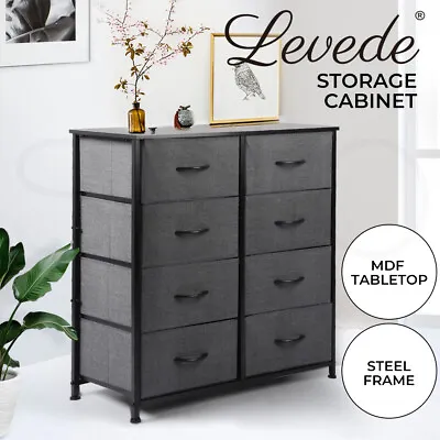 Levede Storage Cabinet Tower Chest Of 8 Drawers Dresser Tallboy Lowboy Organizer • $109.99