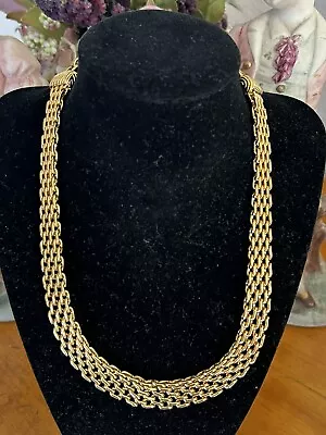 Vintage Monet Gold Tone Choker Necklace 17” • $45