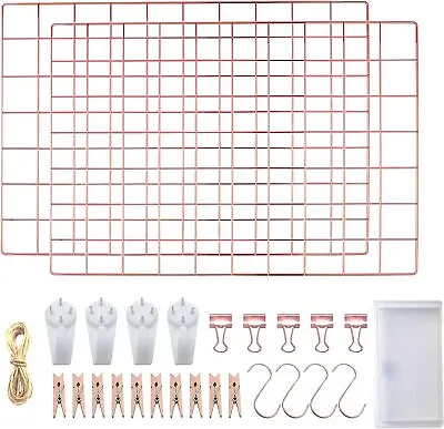Rose Gold Wall Grid Panel Photo Grid Wall Mesh Display Wire Grid • £27.45