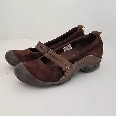 Merrell Shoes Womens 7 Plaza Bandeau Brown Leather Ortholite Comfort Mary Janes • $24.95