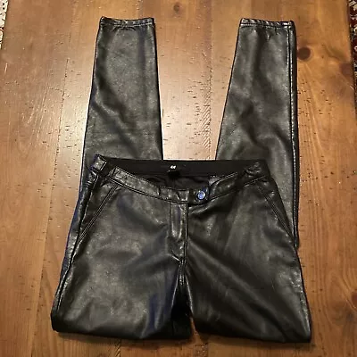 H & M Divided Faux Leather  Black Pants Women's  Size 4 US • $10.88