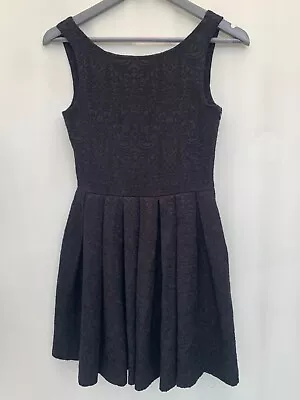 Dress Zara Size S Uk 8 Black Pleat Skirt Sleeveless Cotton Blend Womens  • £9.59