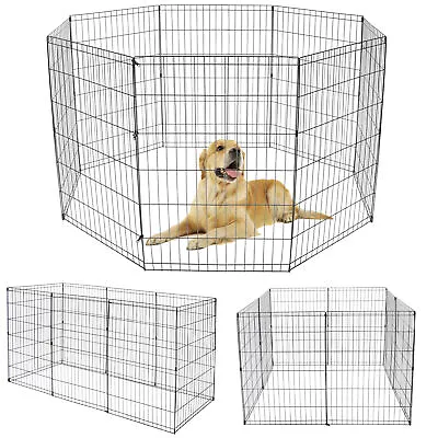 36 Inch 8 Panels Tall Dog Playpen Large Crate Fence Pet Play Pen Exercise Cage • $40.58