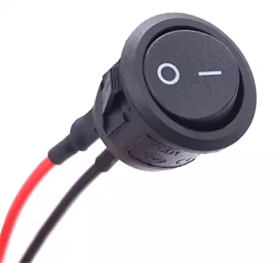 12V 6A Round Rocker SPST 2 Pins 2 Position On/Off Switch With Wires • $9.77