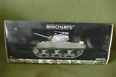 1:35 MINICHAMPS Tank Sherman M4A3 - The Cast Model Tank Scale 7  Long WWII • $140.40