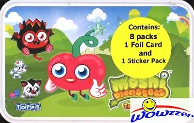 Topps Moshi Monsters Factory Sealed Collectors Tin-8 Packs1 Foil+Sticker Pack!  • $19.95