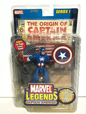 Marvel Legends Series 1 CAPTAIN AMERICA  2002 Action Figure 6  By Toy Biz NEW • $37