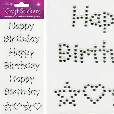 £1.89 • Buy Happy Birthday Diamante Gem Stickers Self Adhesive For Card Making Art & Craft