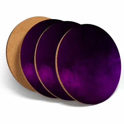 £7.99 • Buy 4 Set - Awesome Purple Smoke Cool Coasters - Kitchen Drinks Coaster Gift #3749