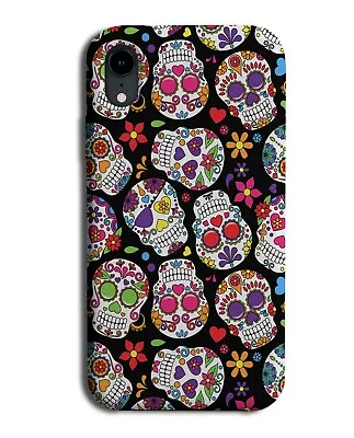 Black And Colourful Sugar Skulls Phone Case Cover Skull Mexican Floral G592 • £14.95