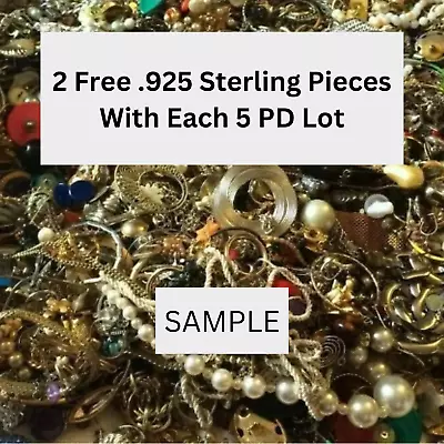 5 Lbs Vintage Estate Costume Jewelry Lots - Free .925  - All Wearable • $59.99