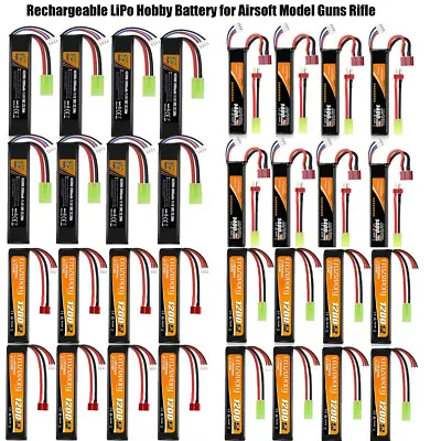 11.1V 2000mAh Airsoft Battery LiPo Rechargeable Hobby W/ Mini Tamiya Connector  • $108.28