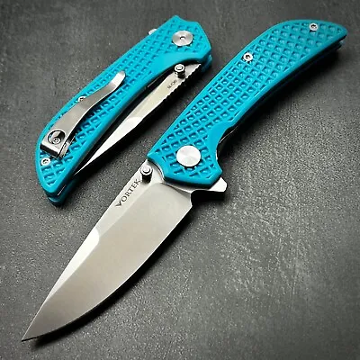 VORTEK CORAL 9Cr18MoV Ball Bearing Flipper Blade EDC Folding Pocket Knife Blue • $29.99