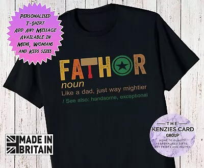 Personalised FATHOR T-Shirt Father's Day Dad Superhero Marvel Thor Daddy Gift V1 • £10.70