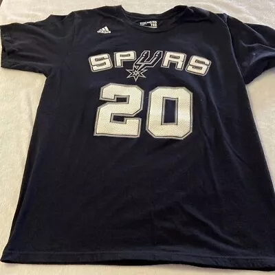 Adidas The Go-to Tee NBA San Antonio Spurs Manu GINOBILI T Shirt Large Men's! • $10.75
