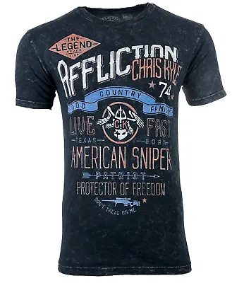 AFFLICTION Men's T-shirt CHRIS KYLE CROSSHAIRS Guns Biker MMA S-4XL • $29.99