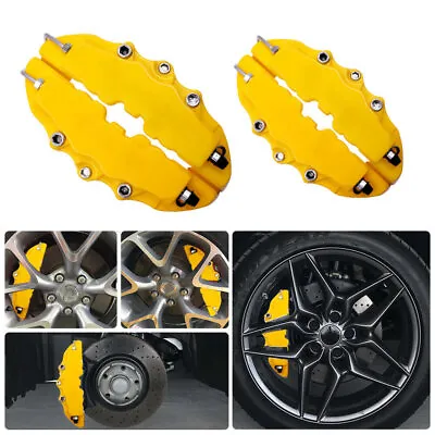 4Pcs Yellow 3D Front & Rear Car Disc Brake Caliper Cover Parts Brake Accessories • $27.32