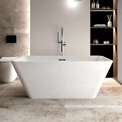 59  Freestanding BathtubAcrylic Stand Alone Soaking Tub With Overflow And Drain • $785.86