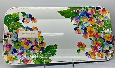 Melamine Pansy Blue Multy Large XL Serving Tray Platter  15   Long New NWT • $24.97