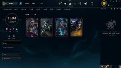 $1499 • Buy NA League Of Legends W/ 1350+ ALL SKINS + ALL 3000chromas(PAX Twisted Fate, JAX)