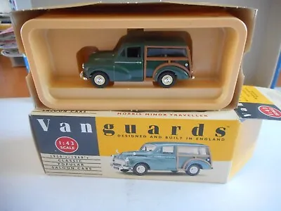 Vanguards VA10002 Morris Minor Traveller Almond Green 1:43+Stencil+Box. NO Mirr • $11.10