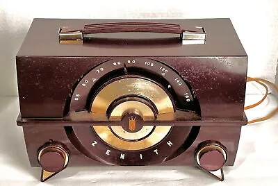 VINTAGE Art Deco BAKELITE ZENITH VACUUM TUBE RADIO Phono Input Original Plug • $299