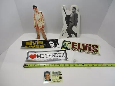 Lot (6) Pcs Of ELVIS PRESLEY Memorabilia: (3) Bumper Stickers License Cards • $11.97